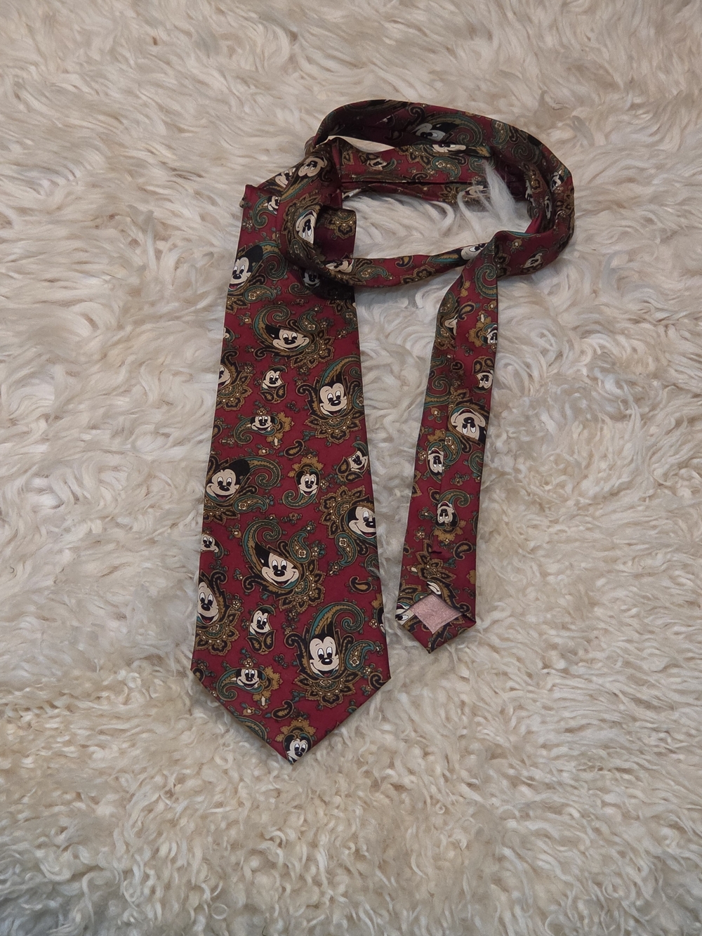 Disney Red Paisley Mickey Mouse Tie